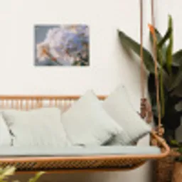 Bloemen - Lichtblauw - Wazig - Trosje tuinposter los doek klein -sfeer7