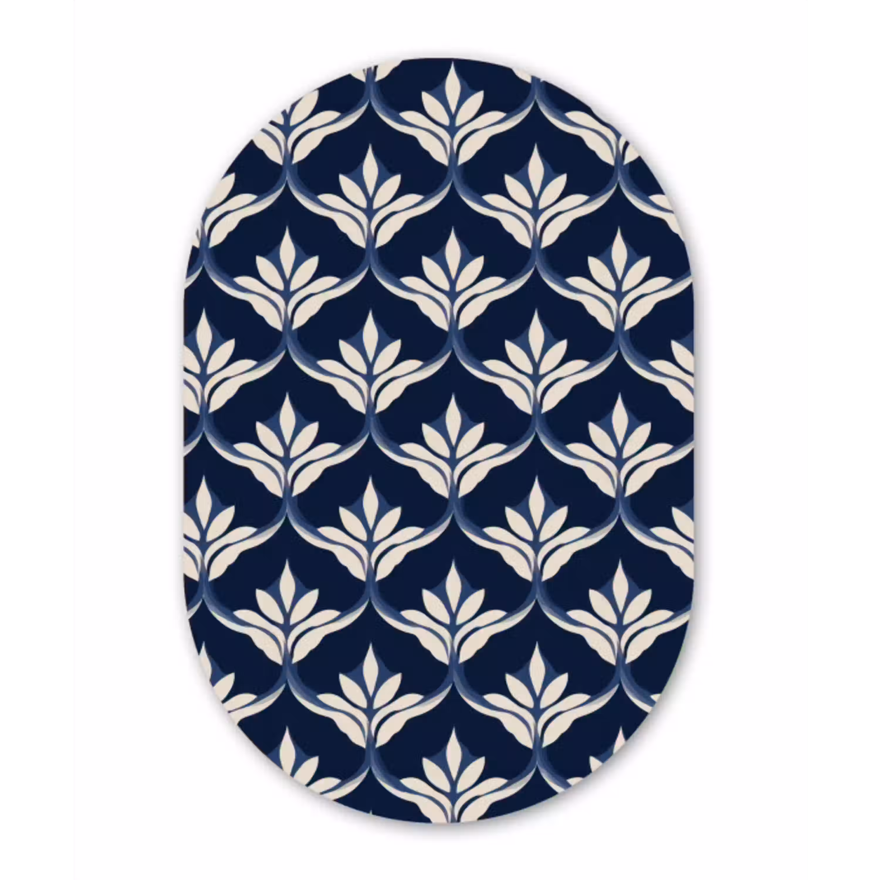 Modern - Ontwerp - Blauw Wandcirkel Ovaal Aluminium middel 839 -3d