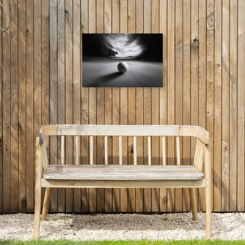 Golfbal - Wazig - Zwart Tuinposter op houten frame 2 cm dik klein -sfeer4