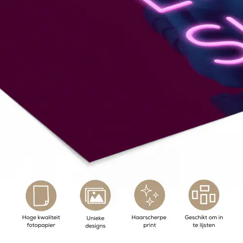 Buste - Neon - LED - Letters poster papier klein -closeup_NL