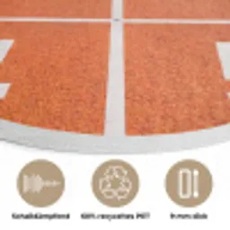 Sintelbaan - Stadion - Sport -Oranje Akoestische PET Vilt - Rond klein -closeup_DE