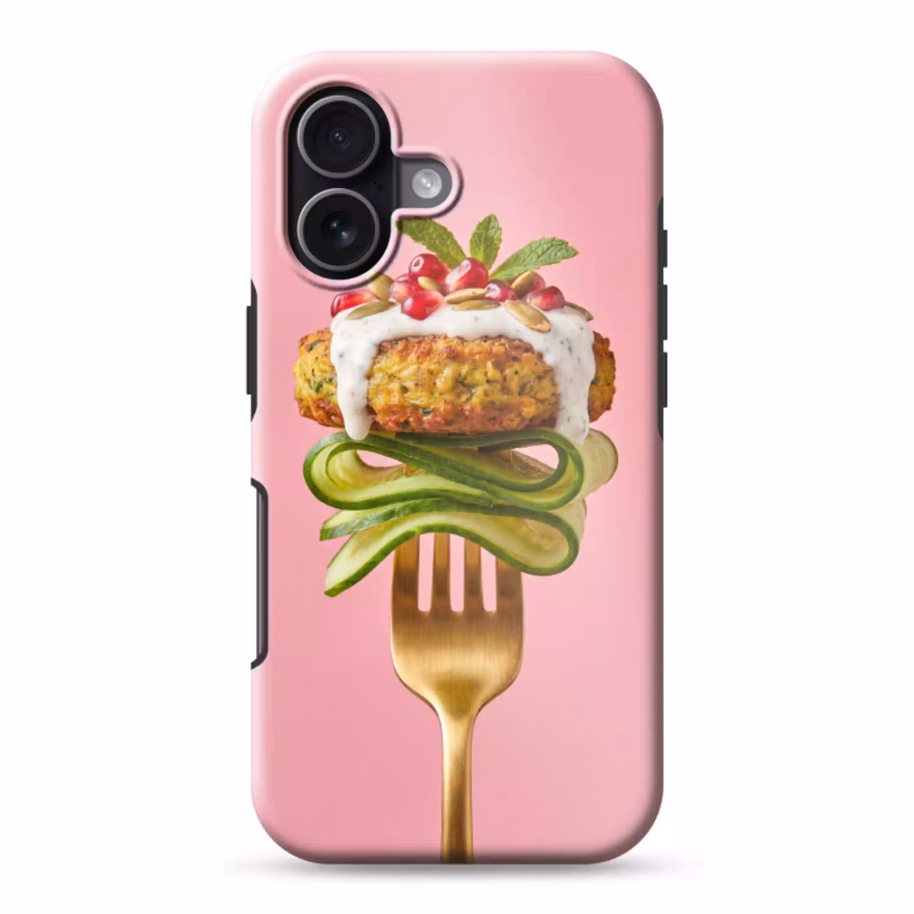 Eten - Vork - Roze Toughcase MagSafe Apple iPhone 17 klein -3d