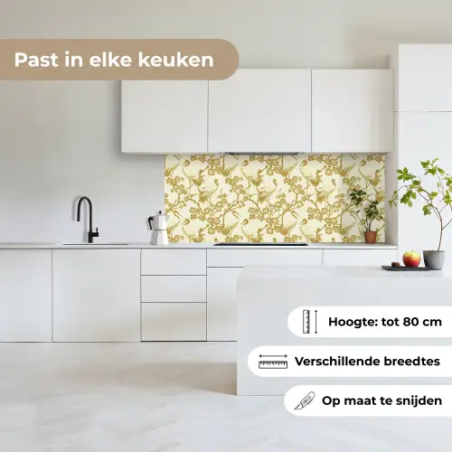 Kraanvogels - Kersenbloesem - Goud keuken achterwand 2 middel 871 -sfeer4_NL