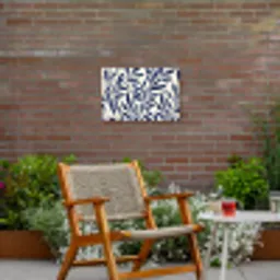 Bladeren - Klimop - Donkerblauw Tuinposter op houten frame 2 cm dik klein -sfeer3