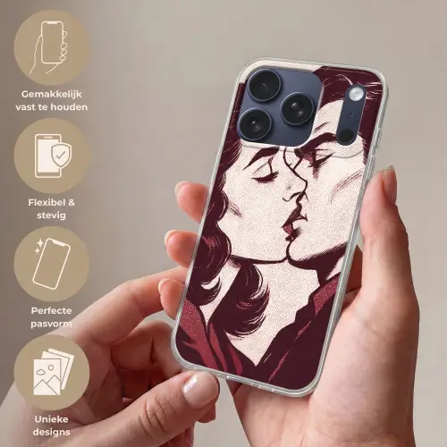 Kussen - Personen - Retro - Bordeaux Telefoonhoesje iPhone 17 Pro klein -sfeer3_NL