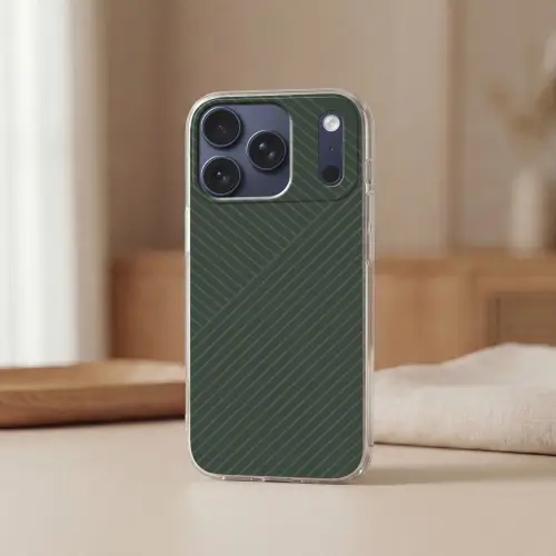 Lijnen - Abstract - Groen - Minimalistisch Telefoonhoesje iPhone 17 Pro klein -sfeer2