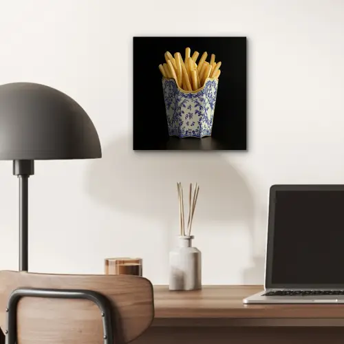 Friet - Porselein - Delfts blauw - Eten aluminium wit klein -sfeer5