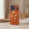 Bloemen - Wit - Subtiel - Roestkleur Telefoonhoesje iPhone 17 Pro klein -sfeer2