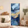 Marmer - Blauw - Goud - Abstract deurposter klein -sfeer2