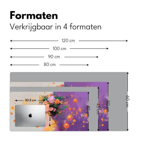 Abstract - Vrouw - Bloemenkroon - Goud Muismat XXL klein -sfeer5
