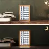 Tegelmotief - Blauw - Wit - Bloem Light Box met kabel (Tafellamp) klein 925 -sfeer3