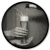 Champagnefles - Glas - Minimalistisch - Spetters Fotolijst rond zonder passe partout klein -3d
