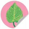 Illustratie - Blad - Minimalistisch - Groen Wandcirkel behangsticker klein -3d
