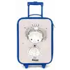 Prinses met krulletjes Kinderkoffer - Blauw klein -zz3dotto