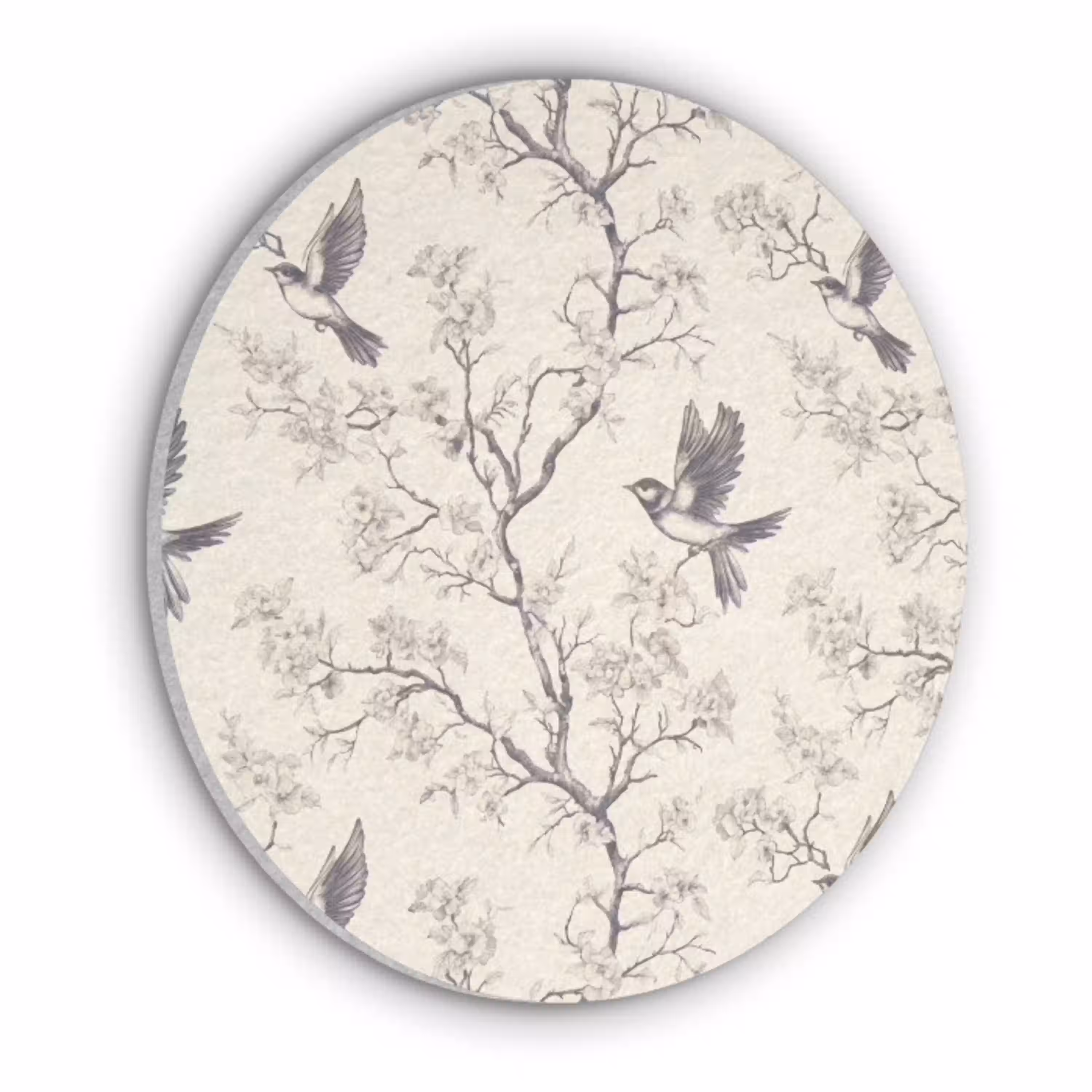 Takken - Vogels - Beige Akoestische PET Vilt - Rond klein 838 -3d