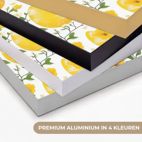 Bloemen - Paaseieren - Geel Textielframe zwart klein -USP_kleurenNL