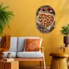 Pizza - Hart - Pepperoni - Tomaat Wandcirkel Ovaal Forex klein -sfeer4