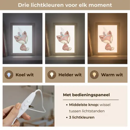 Vos - Dier - Bosdieren Light Box met kabel klein -USP_lichtkleurNL