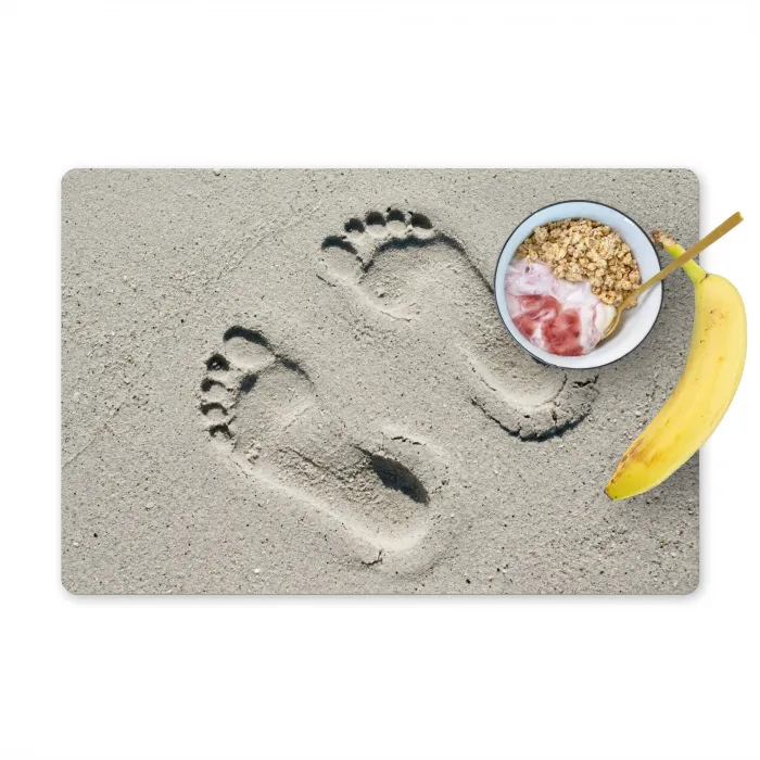 Voeten - Zand - Zee Placemat vinyl groot -zzzproduct_Kitchenyeah-website