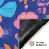 Bloemen - Blauw - Roze Deurmat klein -antislip_NL