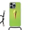 Hoorntje - Schepijs - Groen Hoesje iPhone 16 Pro Max met koord klein -3d