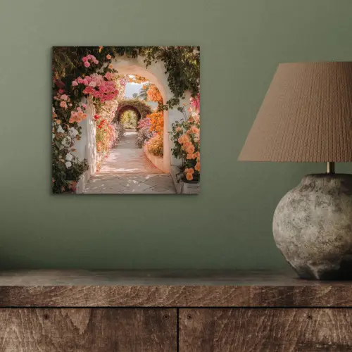 Doorkijk - Boog - Bloemen - Pastel aluminium wit klein -sfeer2