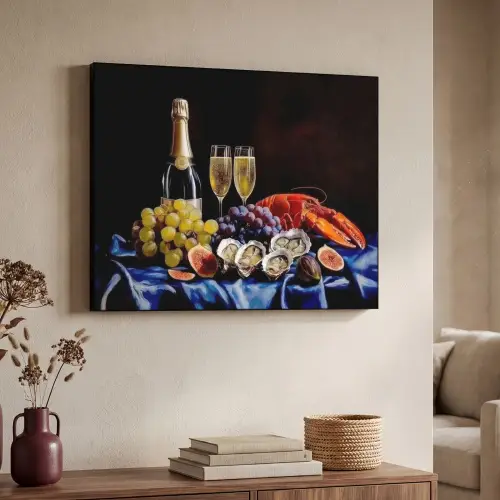 Champagne - Luxe - Oesters Textielframe - compleet frame klein -sfeer3