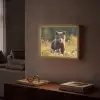 Beer - Bloemenveld - Gras Light Box met batterij (Wandlamp) middel -sfeer1