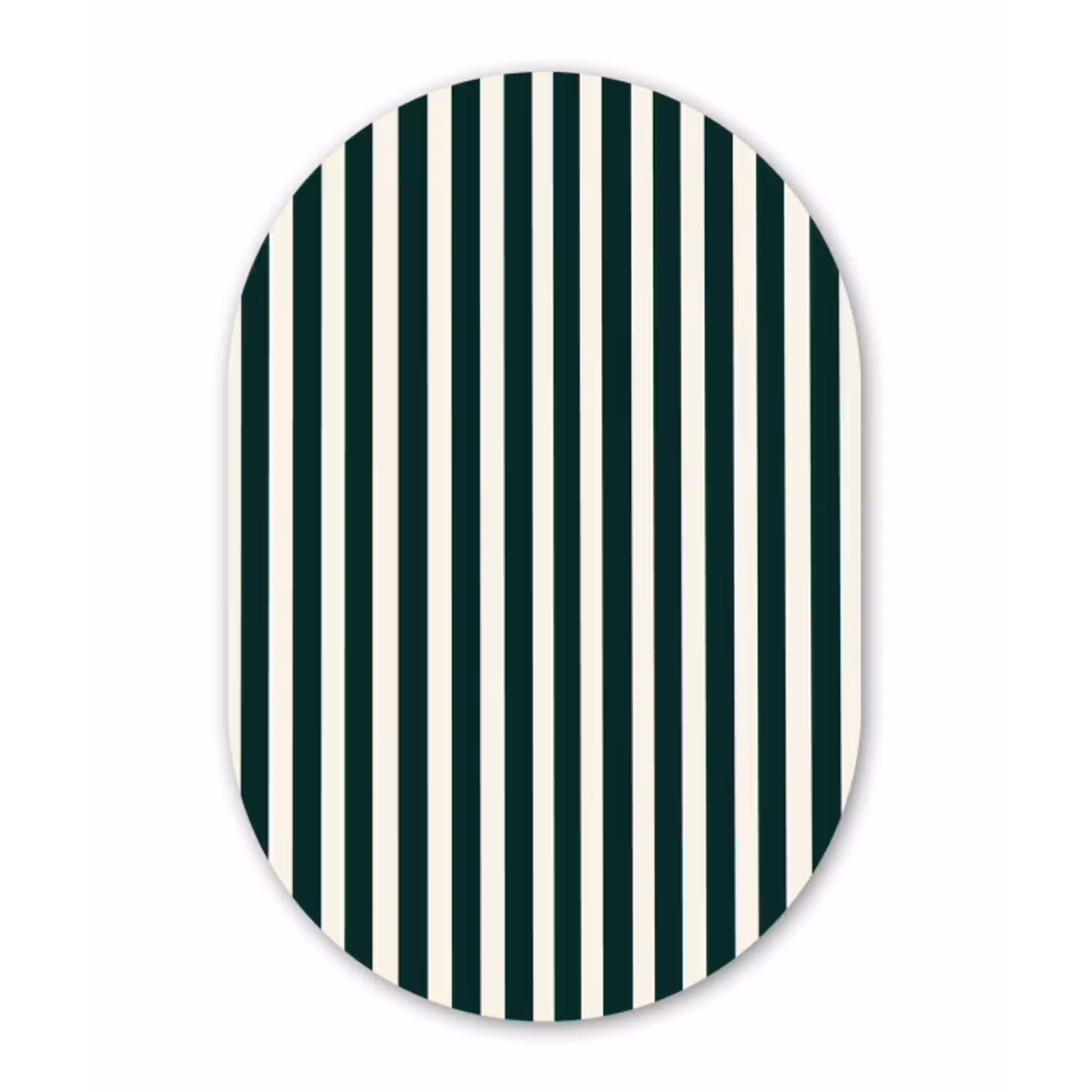 Strepen - Klassiek - Groen Wandcirkel Ovaal Aluminium middel 839 -3d