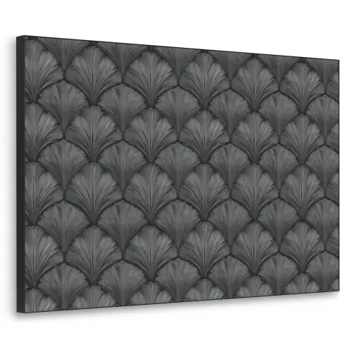 Waaier - Motief - Grijs Textielframe zwart klein 947 -3d