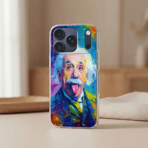 Oude man - Expressief - Kleurrijk Telefoonhoesje iPhone 17 Pro klein -sfeer2