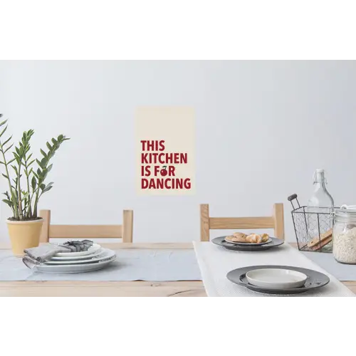 Rood - Quote - Kersen Muursticker klein -eettafel