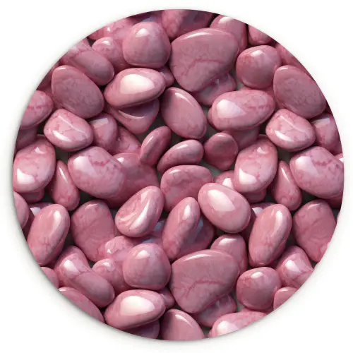 Roze - Glanzende - Stenen Wandcirkel kunststof plaat 5mm dik klein 188 -3d