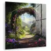 Doorkijk - Rozenboog - Uitzicht - Landschap - Bloemen plexiglas 5mm klein -zzzproduct_nieuw