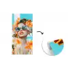 Bloemen - Vrouw - Zonnebril - Blauw fotobehang vinyl groot -3d