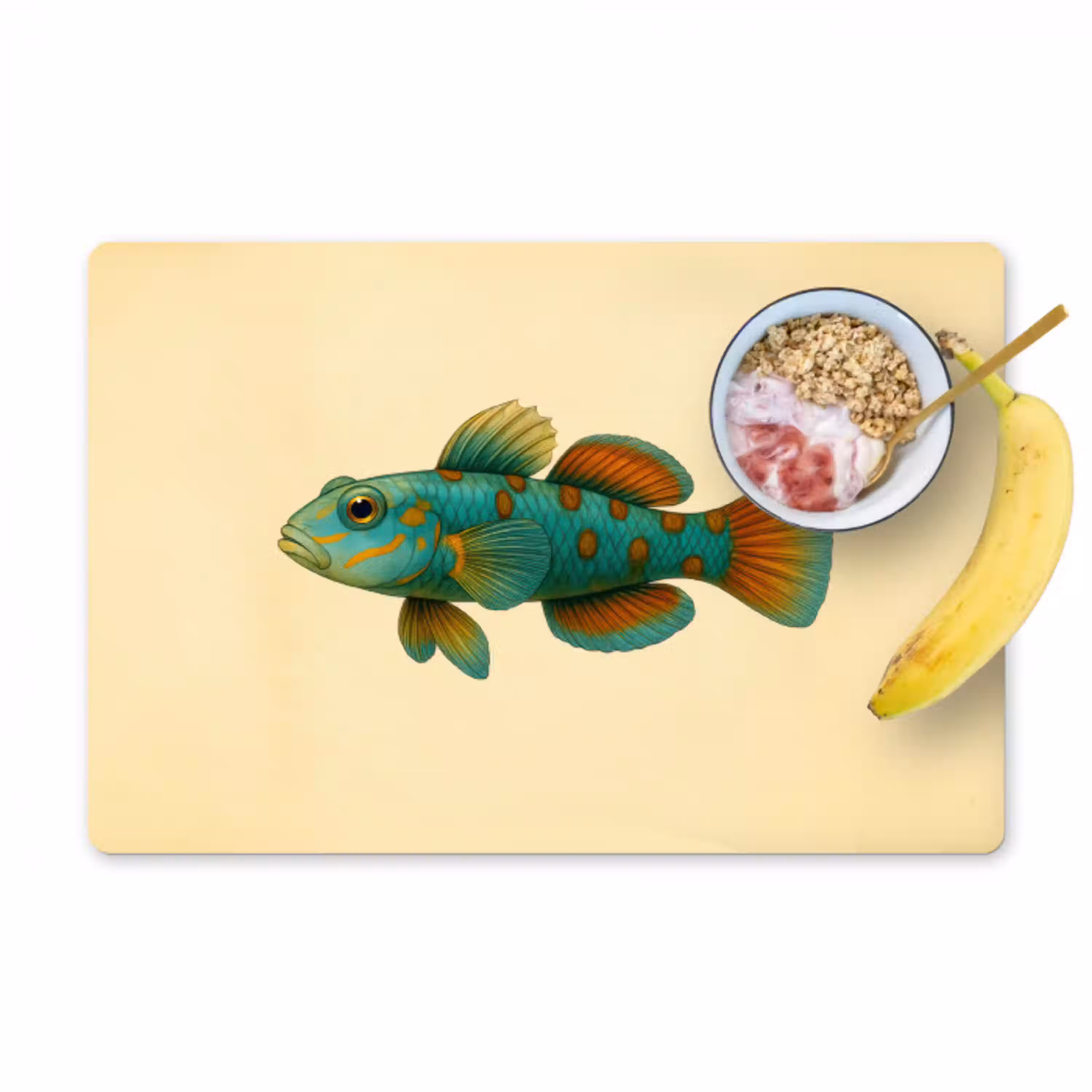 Vis - Blauw - Stippen - Schubben Placemat vinyl groot -zzzproduct_Kitchenyeah-website