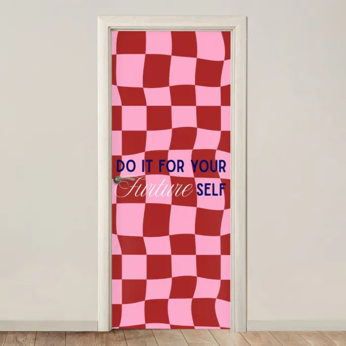 Furture - Geblokt - Rood deurposter klein -3d_beige