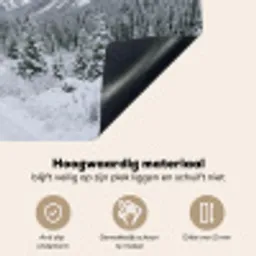 Weg - Bergen - Sneeuw - Naaldbos - Avontuurlijk Inductie beschemer met haakjes klein -ky-onderkant-nl
