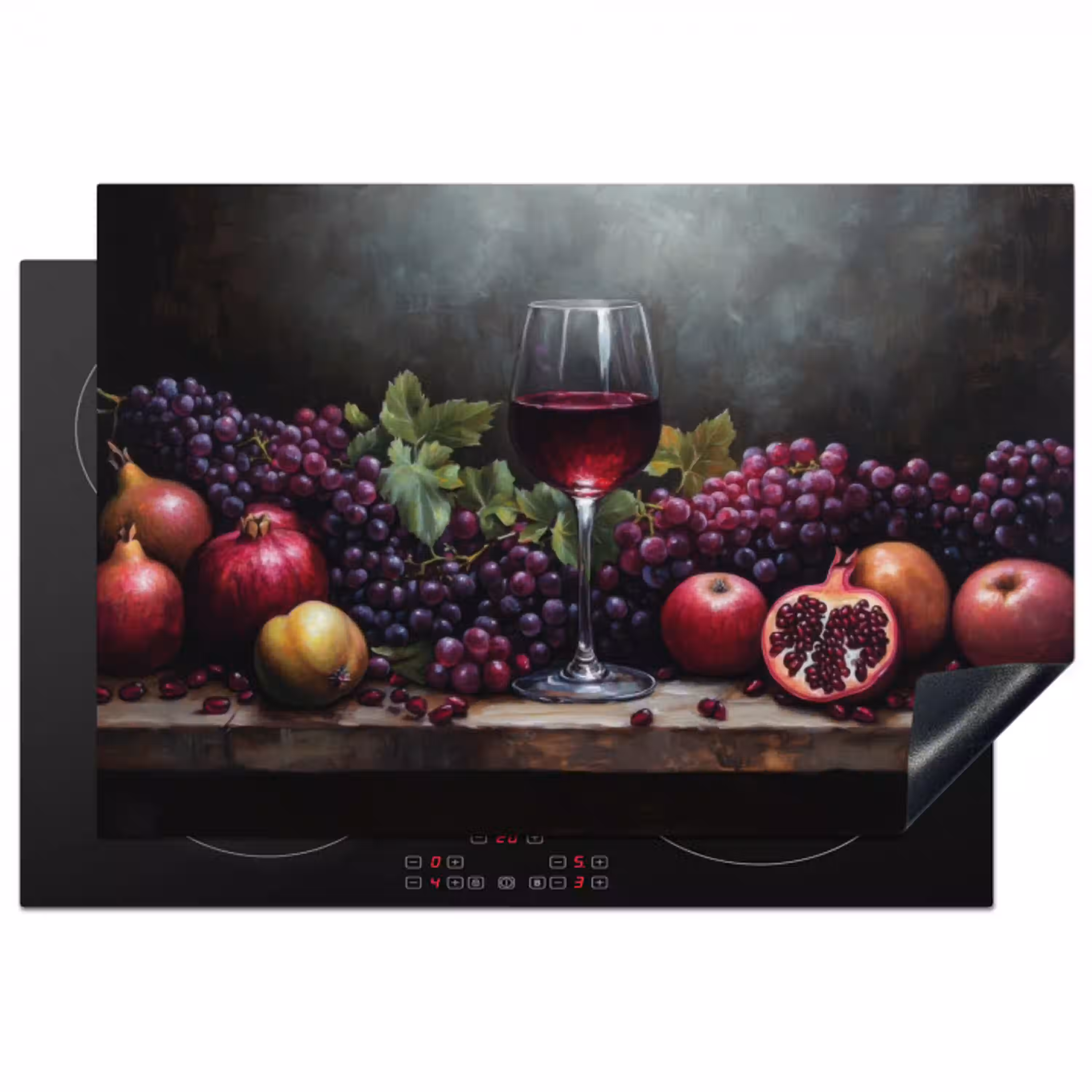 Wijn - Fruit - Stilleven Inductie beschermer vinyl 3mm klein -3d