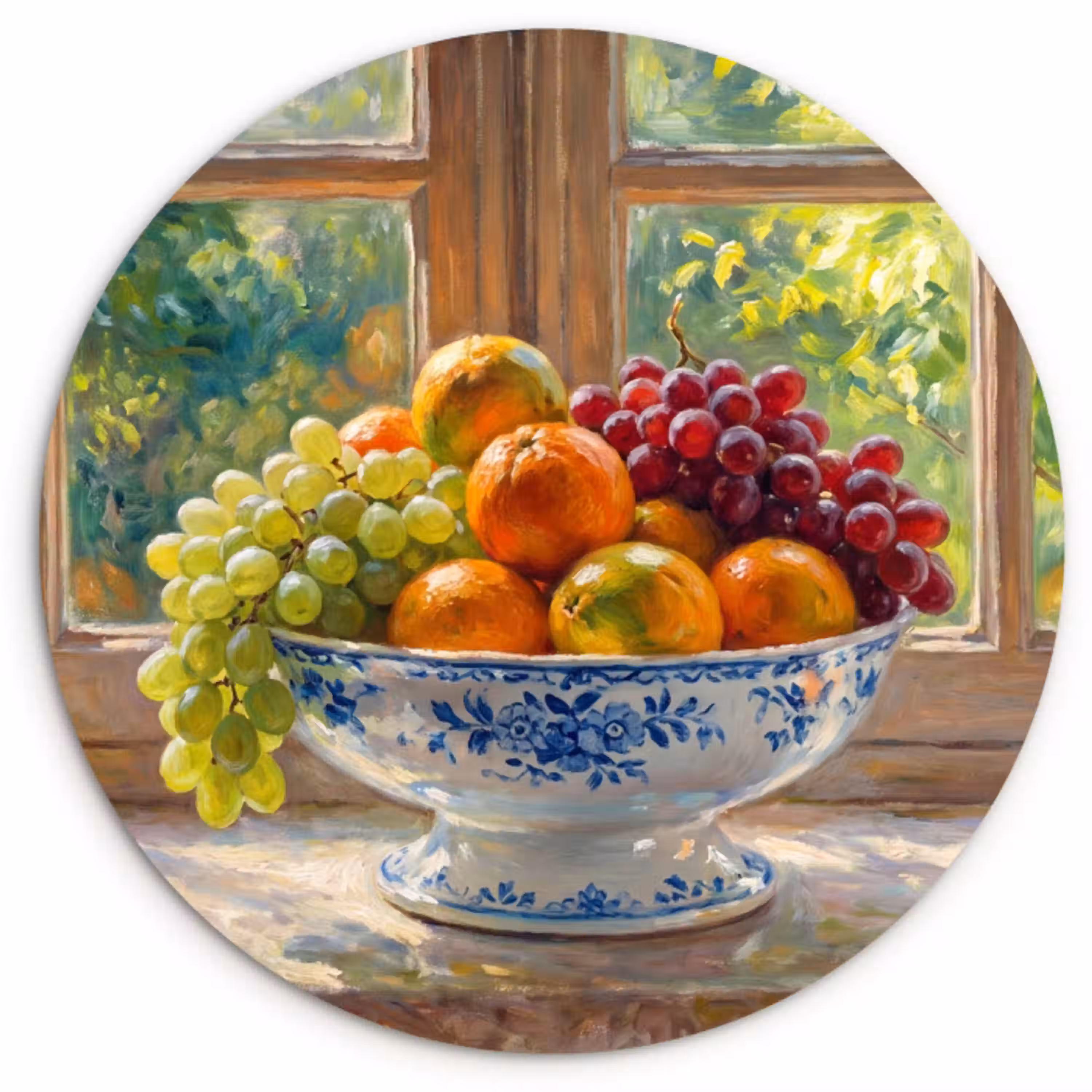 Fruit - Vensterbank - Natuur Wandcirkel kunststof plaat 5mm dik klein -3d