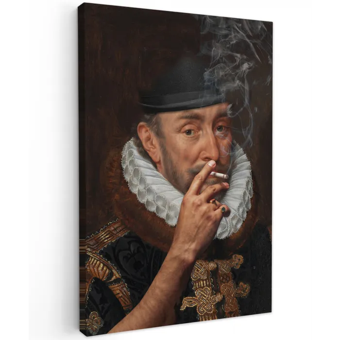 Willem van Oranje - Adriaen Thomasz - Sigaretten - Rook canvas 2cm klein -z3d