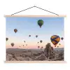 Luchtballonnen - Rotsen - Zonsopgang textielposter latten blank klein -3d