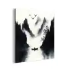 Roeiboot - Mistig - Bergen - Vogels aluminium wit klein -3d