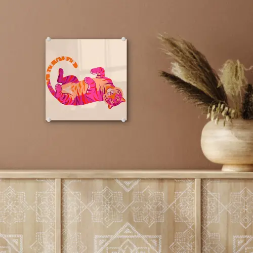 Tijger - Roze - Oranje plexiglas 5mm klein -sfeer5
