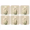 Tulpen - Wit - Bladeren onderzetter kurk middel -3d