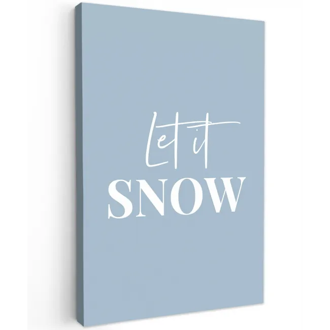 Sneeuw - Winter - Blauw - Let it snow canvas 2cm klein -z3d