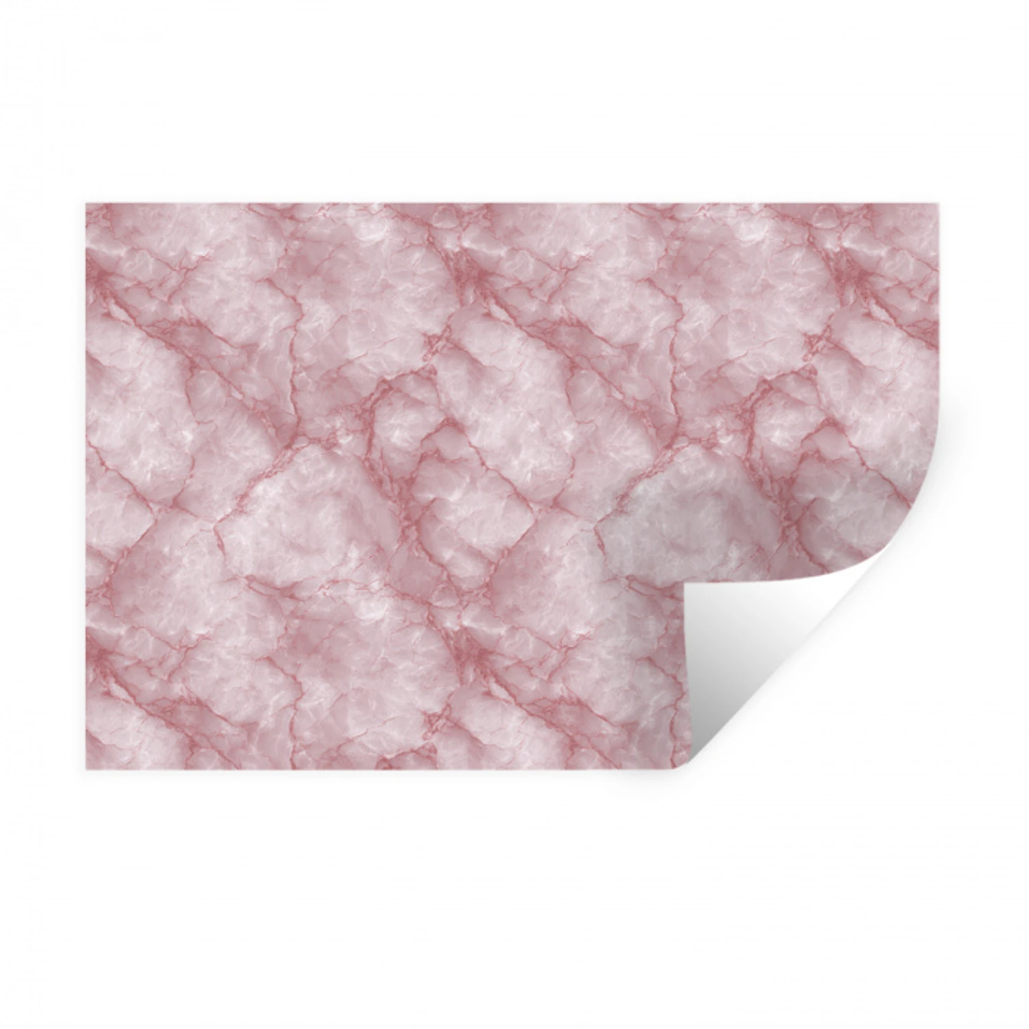Roze - Kwartsmarmer - Aders Muursticker klein 286 -3d