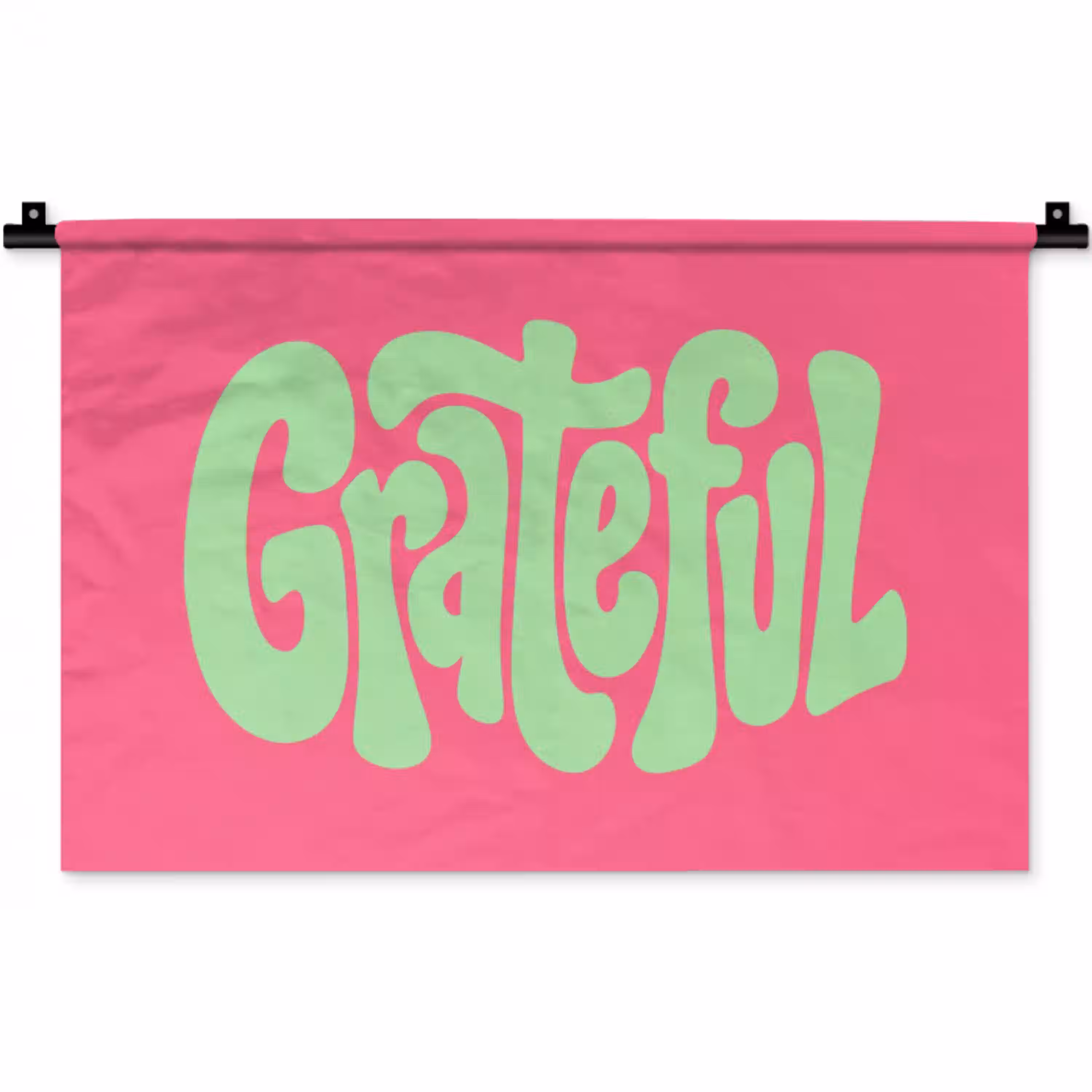Grateful - Groen - Grafisch - Vloeiend Wandkleed katoen klein -zz3d