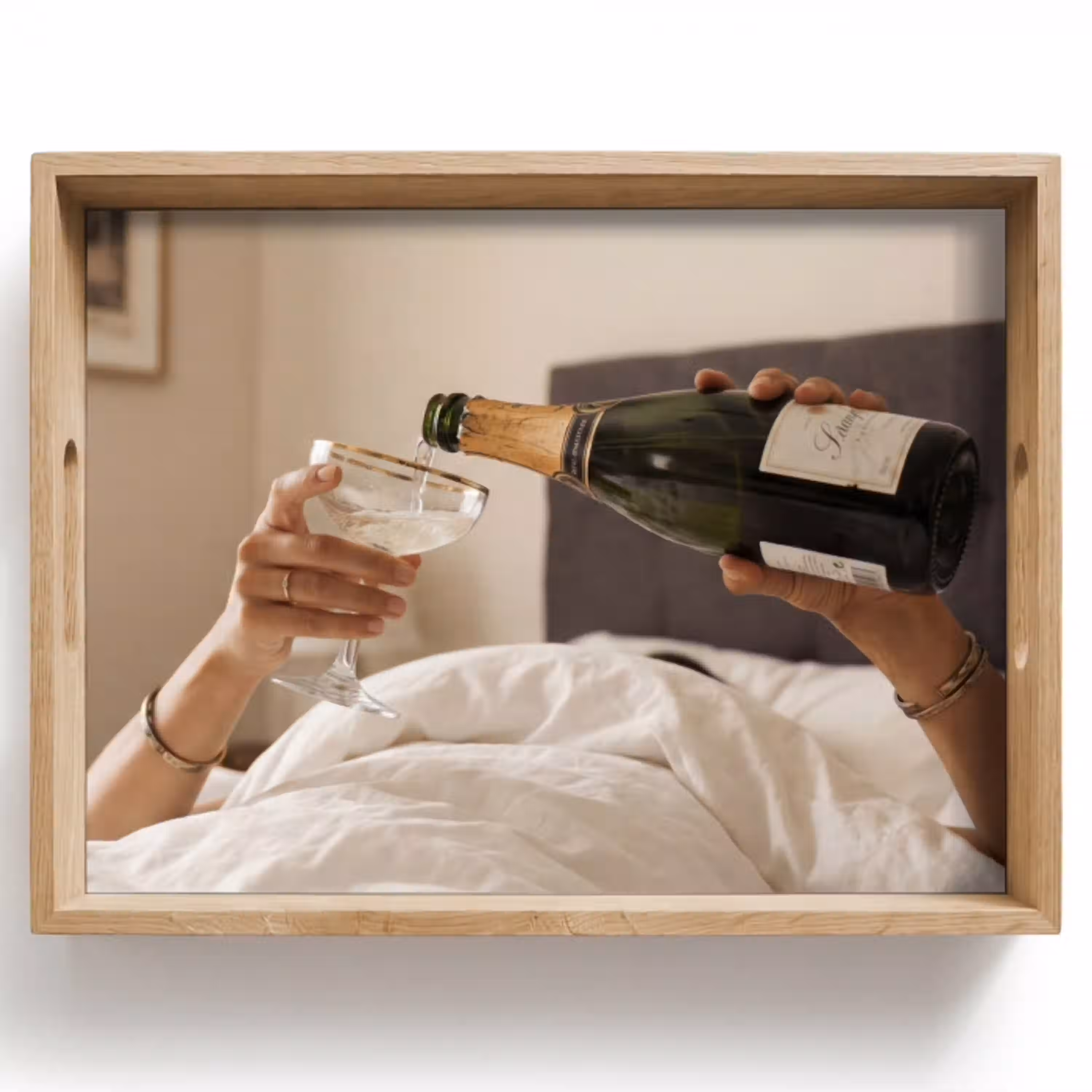 Champagne - Bed - Bubbels Dienblad Rechthoek middel -z3d_shopping