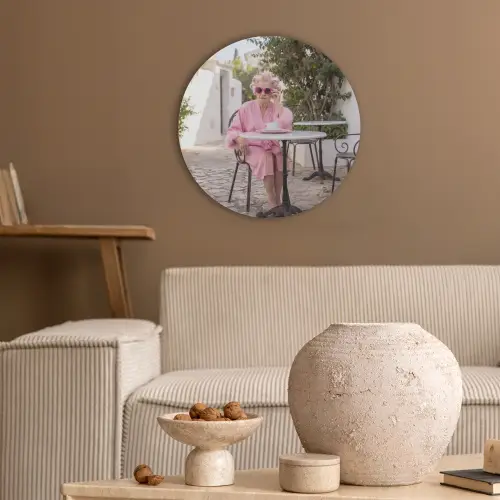 Ochtendjas - Krulspelden - Roze Akoestische PET Vilt - Rond klein -sfeer1
